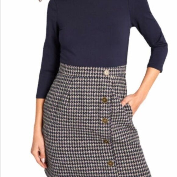 ModCloth Blue Tweed Dress Plus Size 1X. New with tags. 3/4 sleeve - Picture 2 of 15